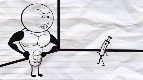 铅笔画铅笔人变身肌肉男