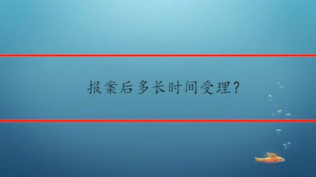 报案后多长时间受理