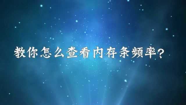 教你怎么查看内存条频率?