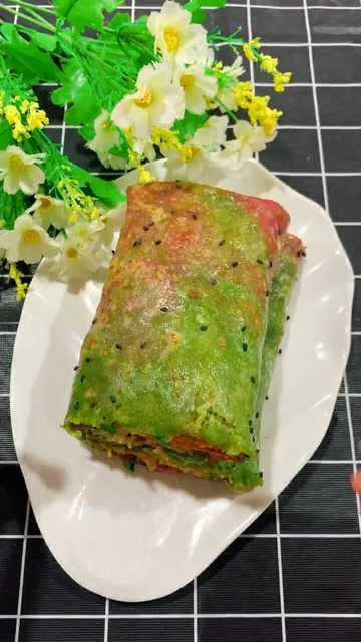 彩色杂粮煎饼好看又好吃