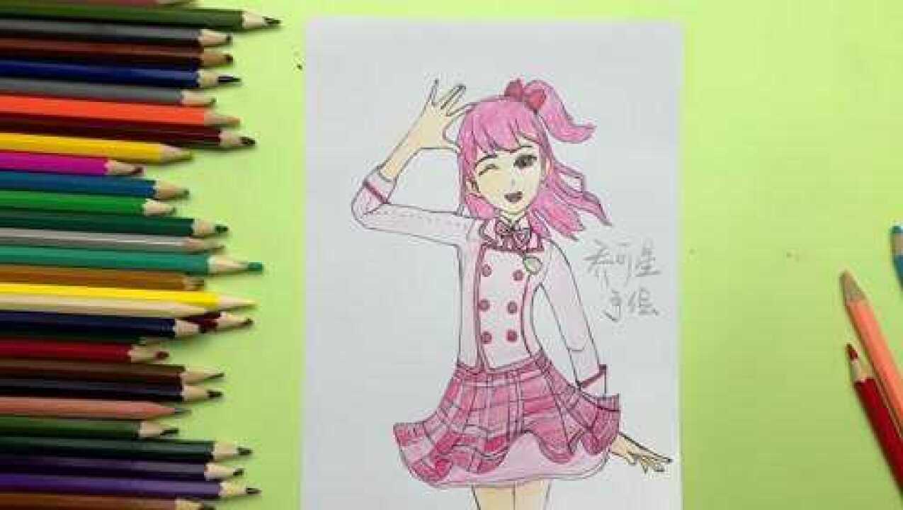 菲梦少女手绘乔可星简笔画你喜欢穿校服的她吗