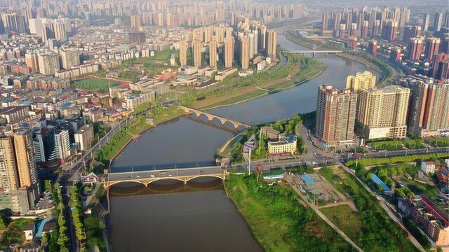 航拍大美衡阳:蒸水蜿蜒入湘,蒸水大桥至铜钱渡大桥江景风光