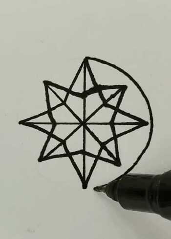 一笔画出八芒星,这是高手!