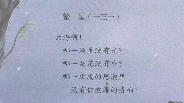 人教部编四年级语文下册9短诗三首 繁星(一三一)课文朗读