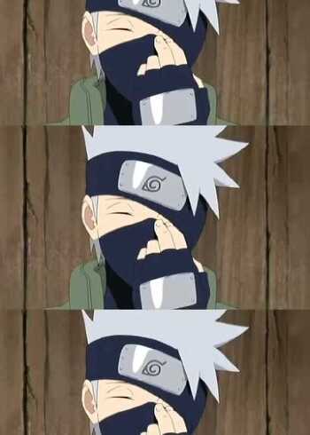 卡卡西摘下面罩是真帅火影忍者