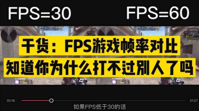 干货:FPS游戏的高帧率到底有什么作用,看完就知道你为什么打不过别人了