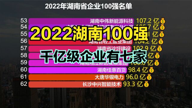 2022年湖南企业100强名单出炉!千亿级企业7家,你知道都是谁吗?