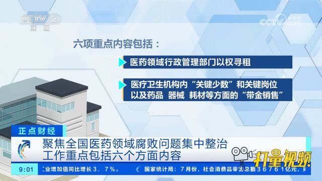 聚焦全国医药领域腐败问题集中整治:工作重点包括六个方面内容