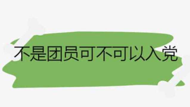 不是团员可不可以入党