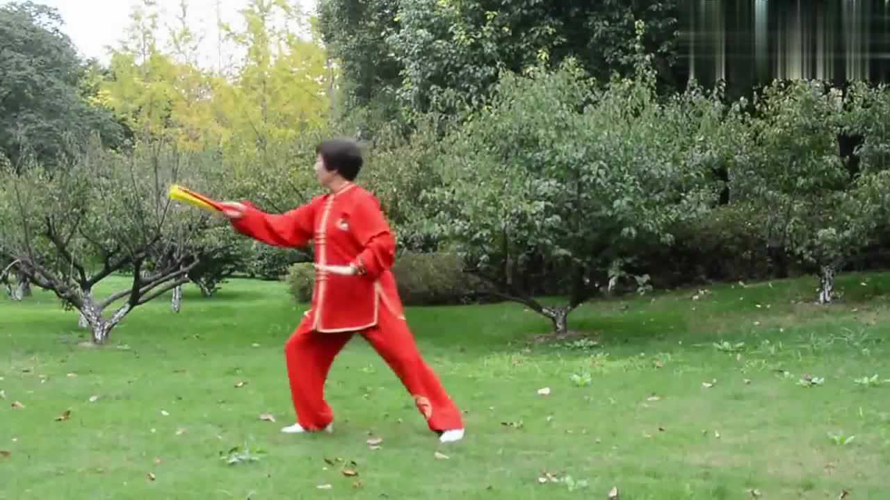 中国功夫扇第一套教学太极功夫扇全程演练