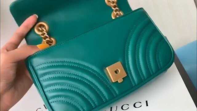 GUCCI古驰开箱,marmont2019单肩链条包包型号446744