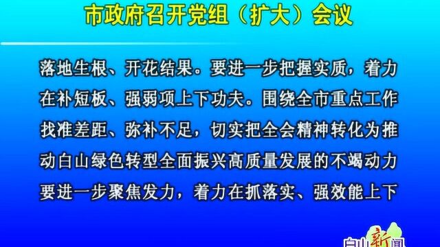 市政府召开党组(扩大)会议