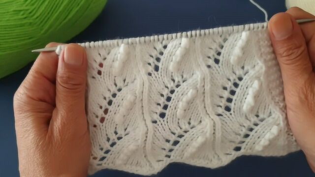 棒针编织教程,麦穗图案的编织方法,用来织披肩非常漂亮!