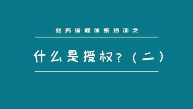 业务流程体系培训之什么是授权(二)