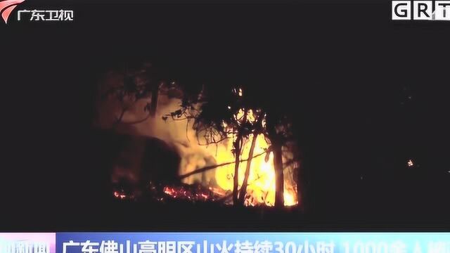 广东佛山高明区:山火持续30小时 ,1000余人被疏散