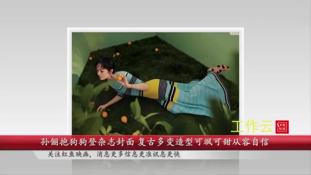 孙俪抱狗狗登杂志封面 复古多变造型可飒可甜从容自信