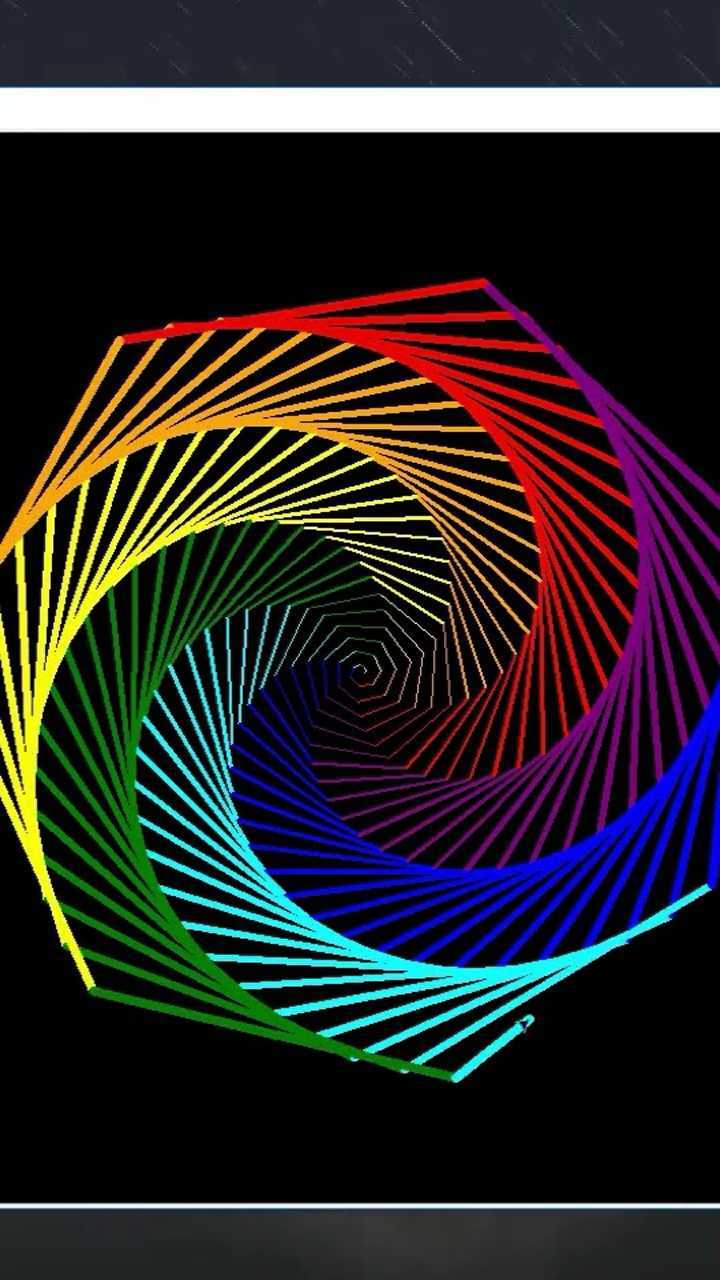 菜鸟代码用python画螺旋彩虹你看会了吗
