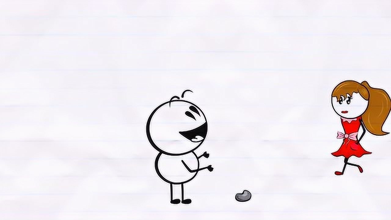 搞笑铅笔画小人:铅笔人撩妹路上困难重重