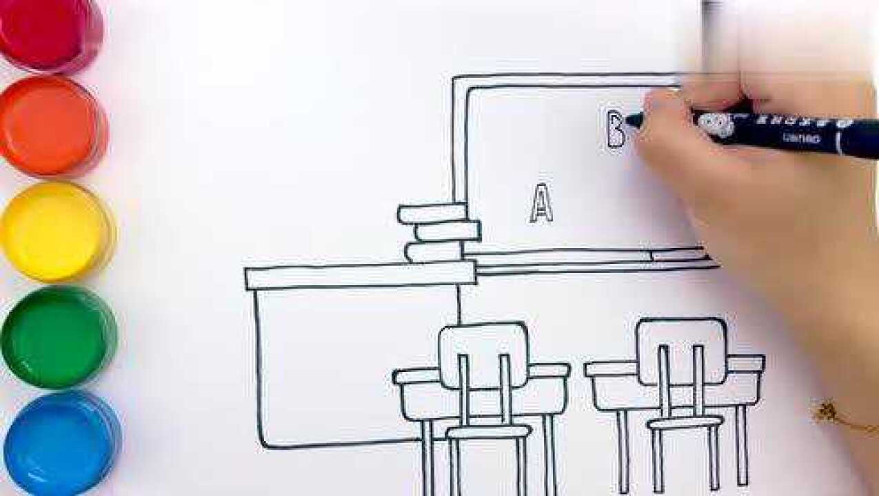 教室简笔画教程三尺讲台教书育人你学会了吗