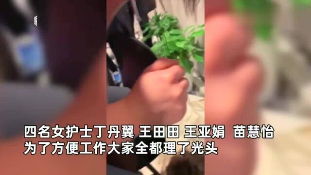 后河南援鄂女护士集体剃光头我们不哭,感觉太帅了