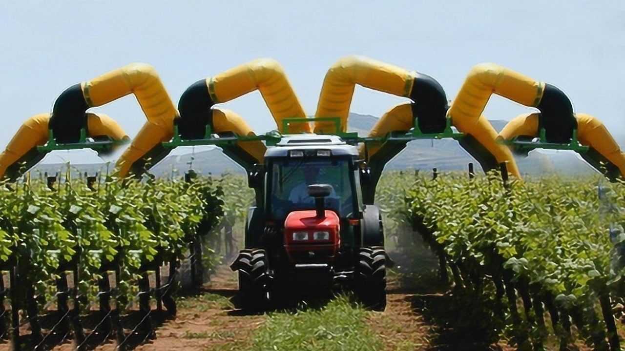 神奇的苹果采摘机器,无需一个个摘,一小时可以采摘20吨