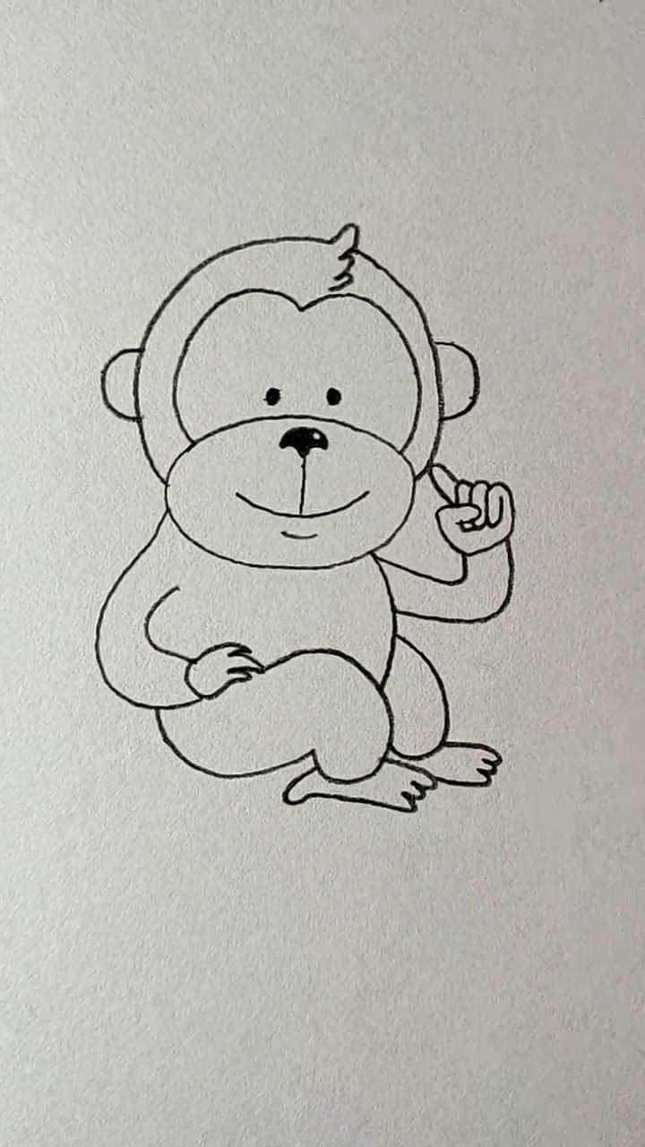 好可爱的小猴子呀画法简单易学又漂亮