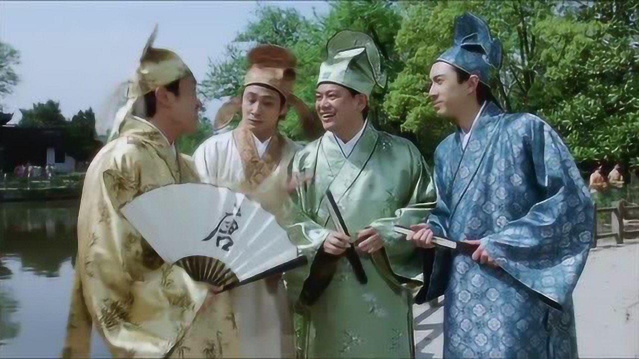 唐伯虎江南四大才子一出现姑娘们疯狂的围了过去魅力真大