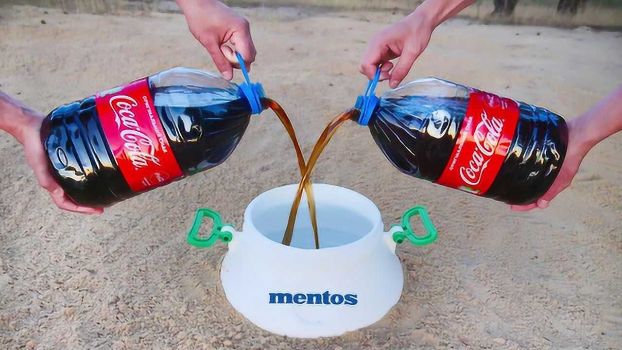 盖都掀飞了曼妥思加可乐造的喷泉漂亮吧