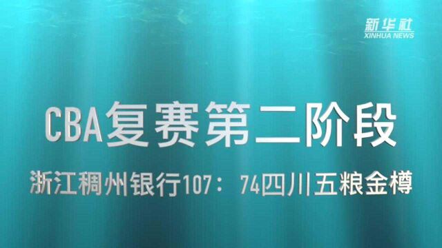 视频丨CBA复赛第二阶段:浙江稠州银行胜四川五粮金樽