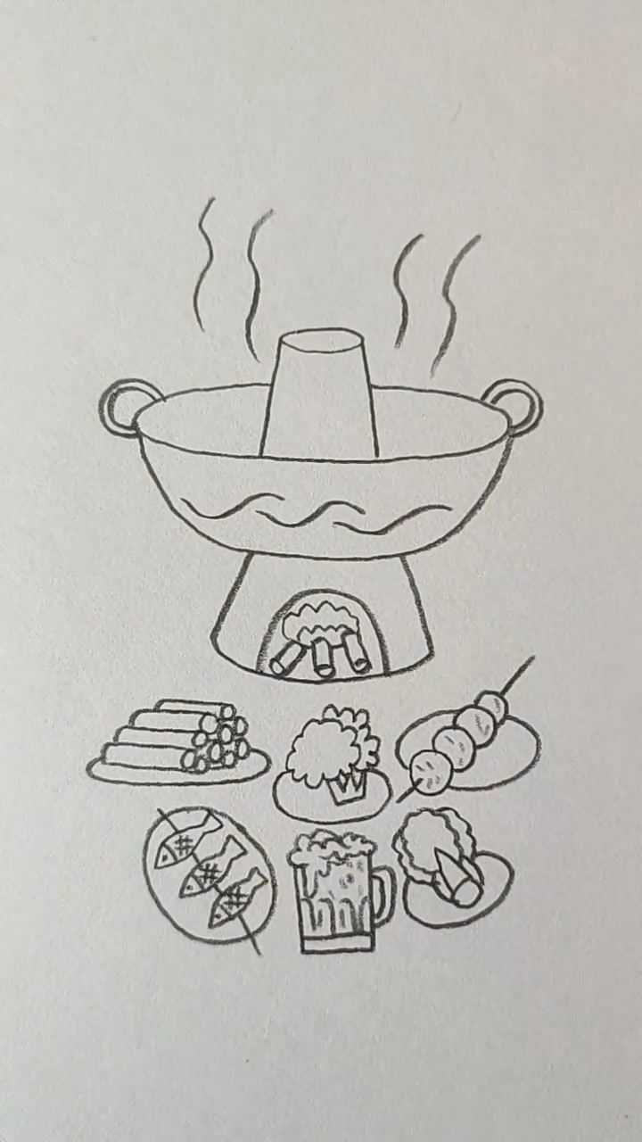 火锅的简笔画儿童图片