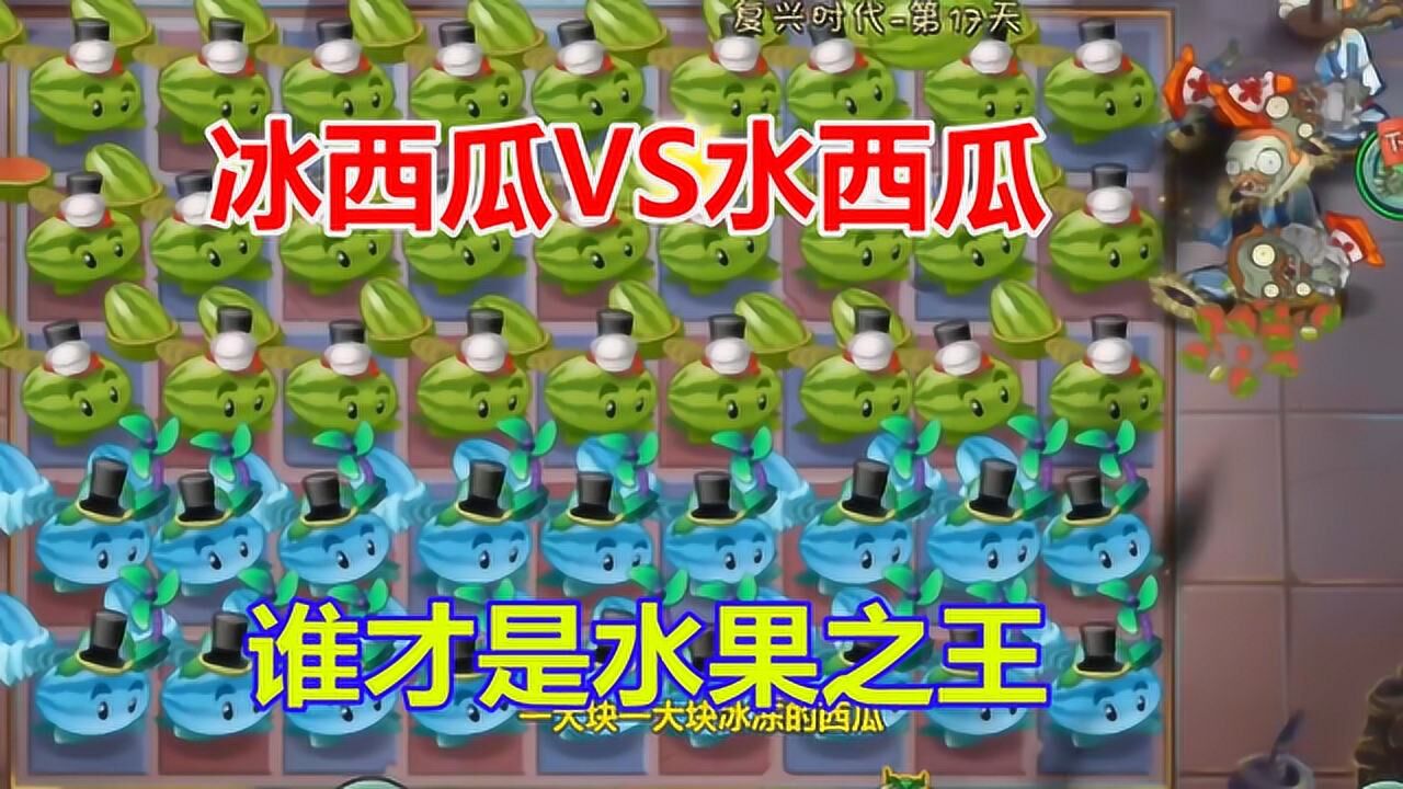 植物大战僵尸2冰西瓜vs大西瓜一瓜一僵尸谁才是水果之王