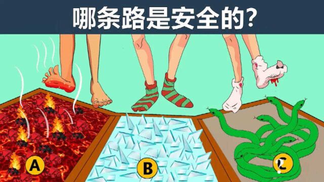 脑力测试:火海、碎玻璃和毒蛇,你会从哪条路回家?