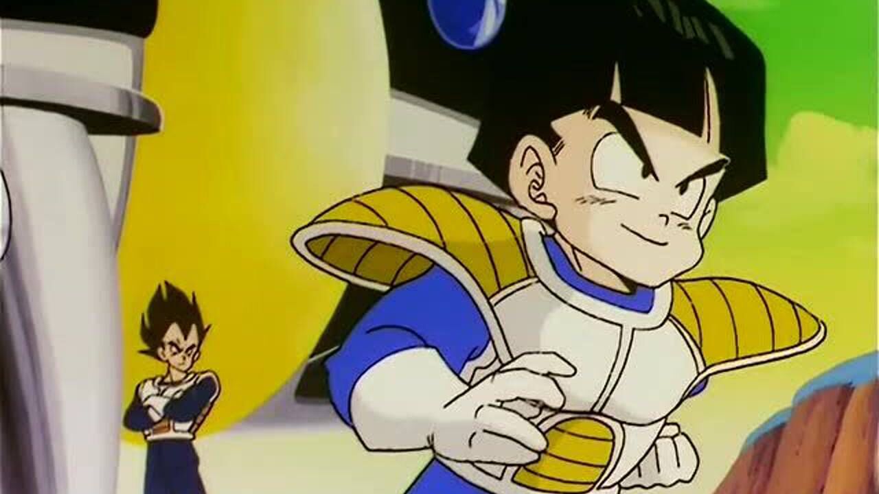 穿战斗服的蘑菇头小悟饭,呆萌呆萌的