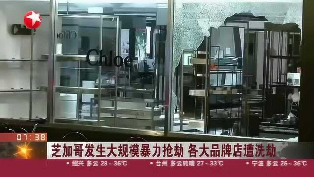 芝加哥发生大规模暴力抢劫 各大品牌店遭洗劫