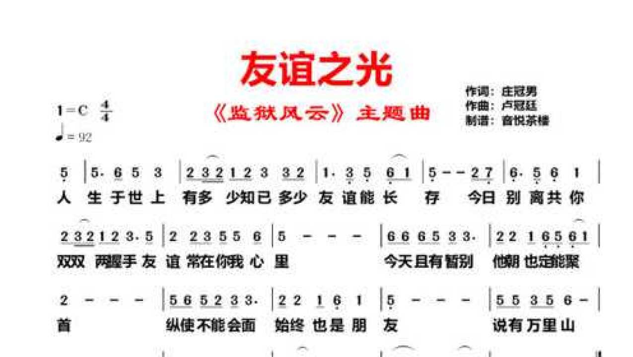 香港电影监狱风云插曲友谊之光人生于世上有多少知己