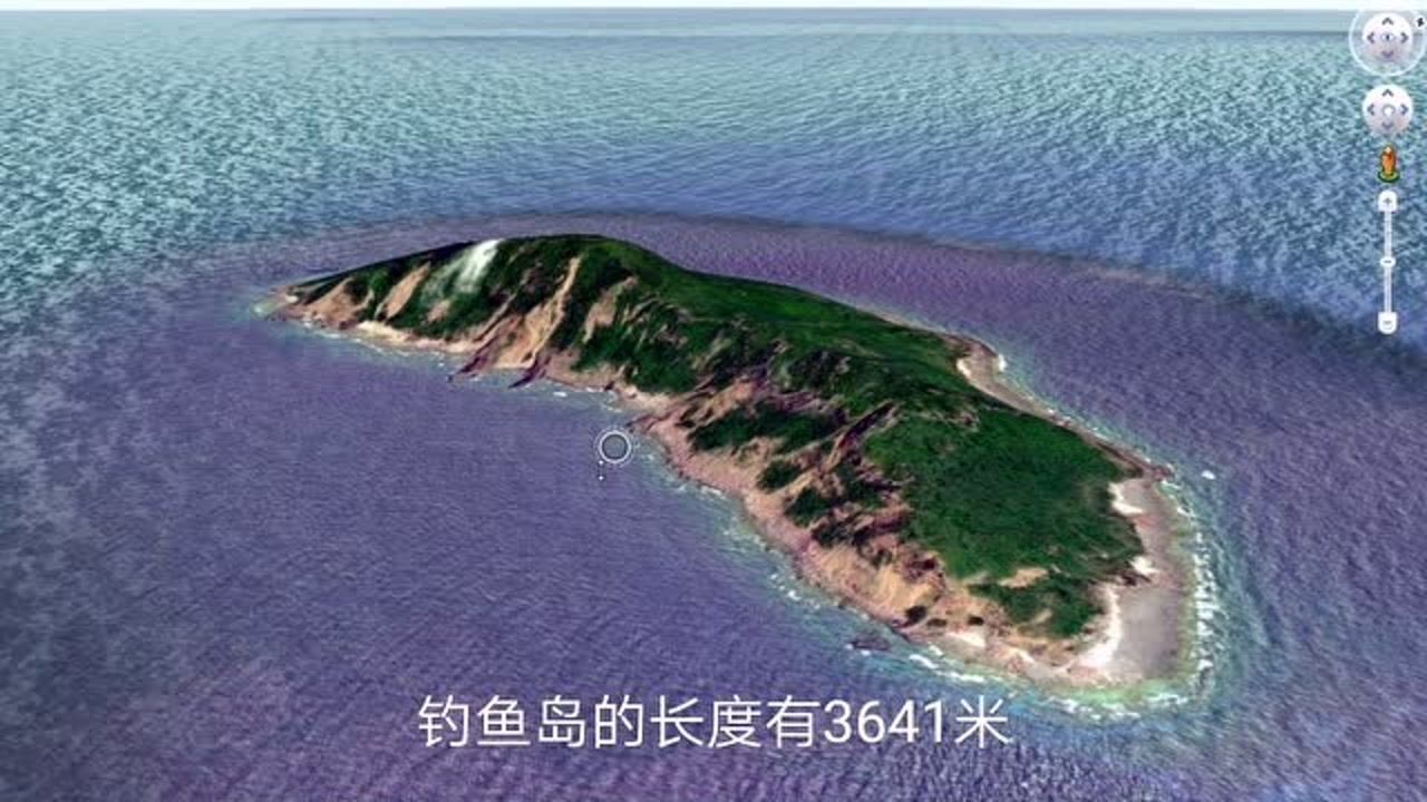 卫星地图看我国领土钓鱼岛,一座岛等于17万平方公里的海洋国土