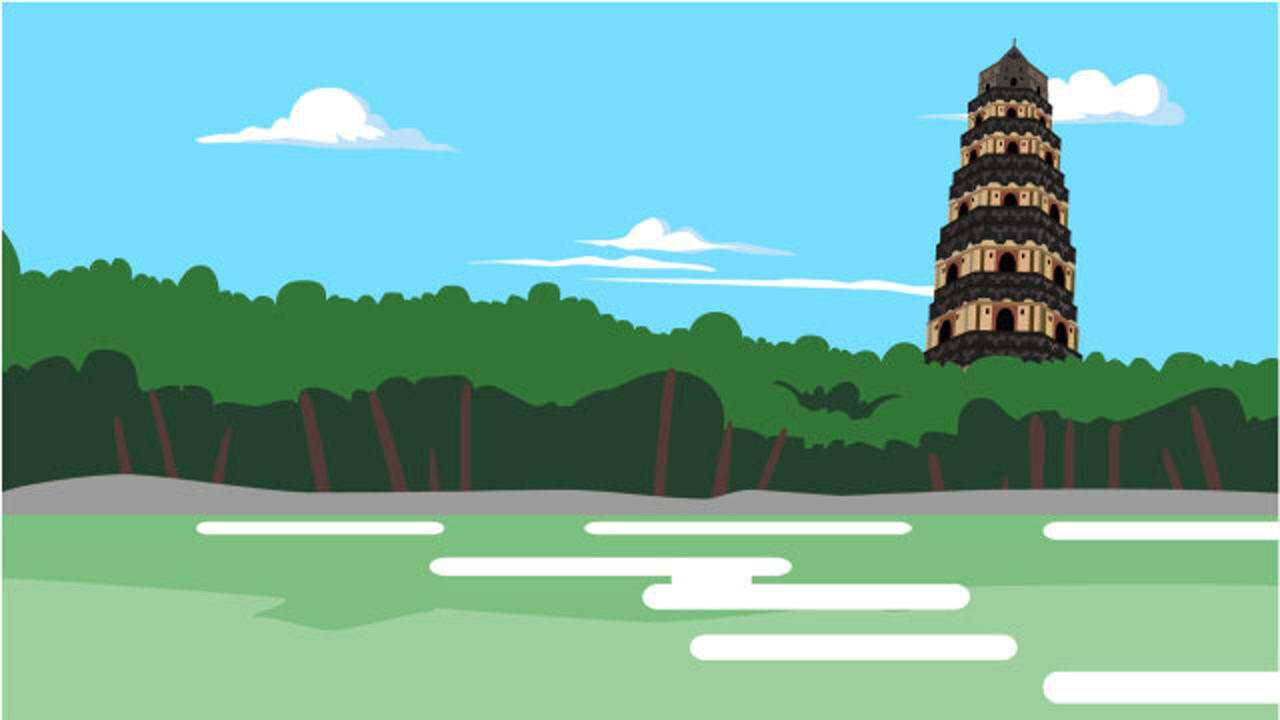 同学们,苏州也有一座斜塔叫虎丘塔,比意大利比萨斜塔还要早两百多年