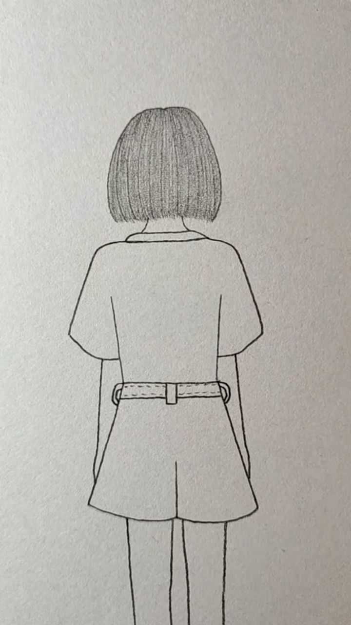 画短发女孩的背影,你学会了吗?