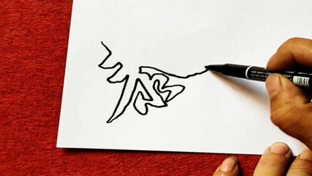 一笔画美术空心字恭喜大家发财_腾讯视频