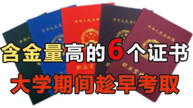 大学期间最好把6个证书考到手,尤其第6个,不然大学相当于白上