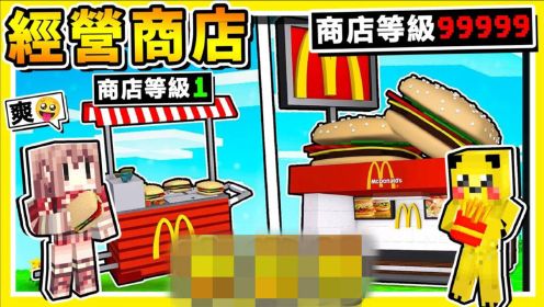 我的世界【经营商店】在麦块中开MC麦当劳 从小餐车到麦当劳帝国