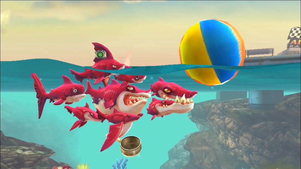 丫丫姐姐说游戏狂暴群鲨残血误入黑鲨群它能否突破危机拯救自己