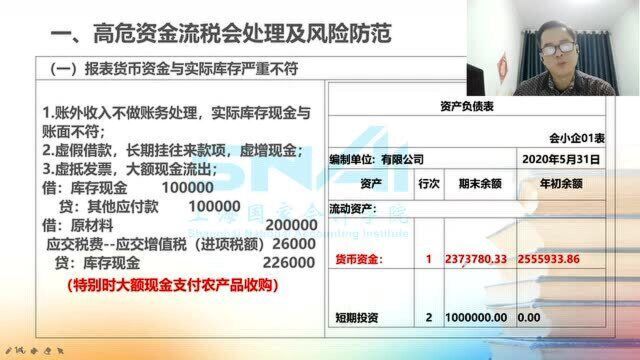 报表货币资金和实际库存严重不符可能带来的涉税风险