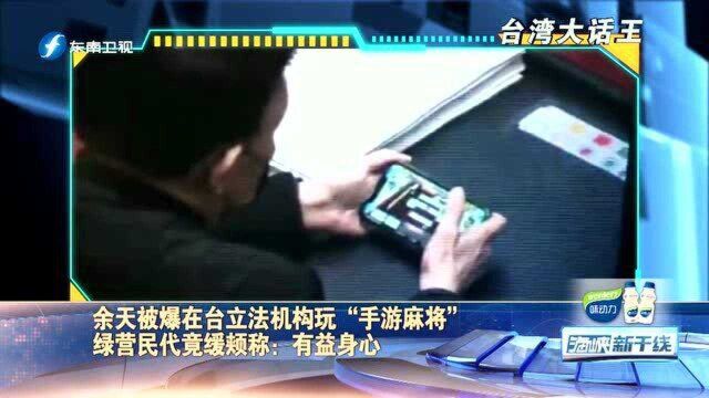 余天被爆在台立法机构玩“手游麻将”岛内媒体人讽“懒猪、烂猪”民代