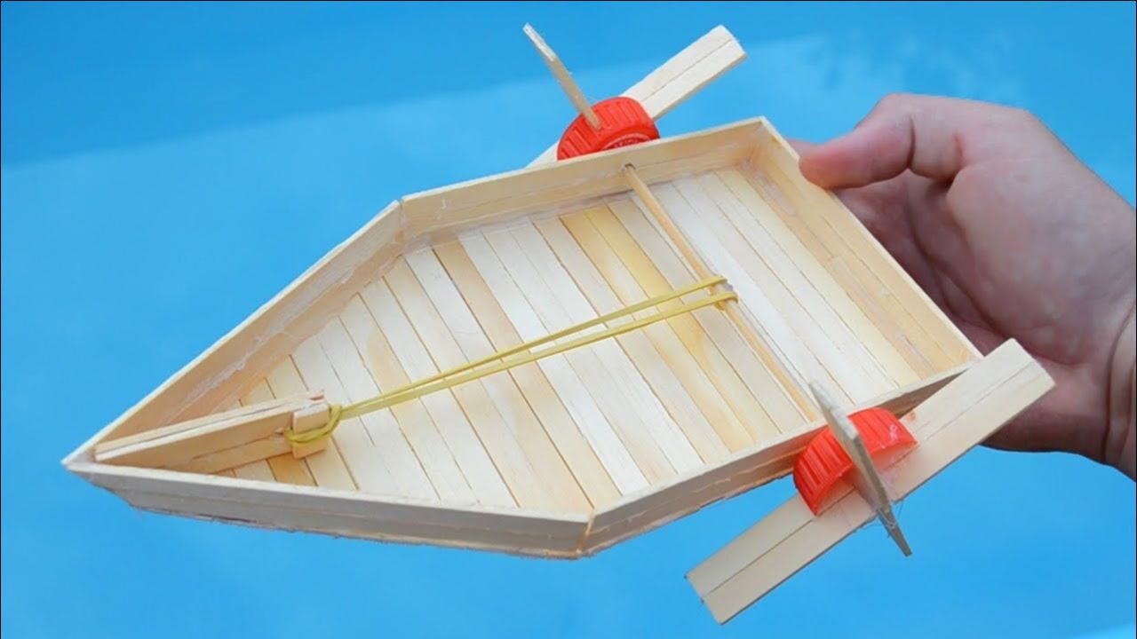 用小木片制作一艘小船动手能力很棒