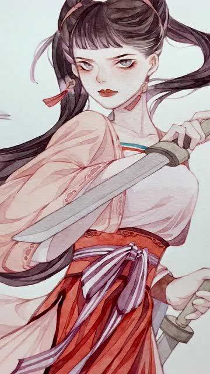 古风手绘:我只想仗剑走天涯,陪你一起看那人间烟火,做你心中的女侠