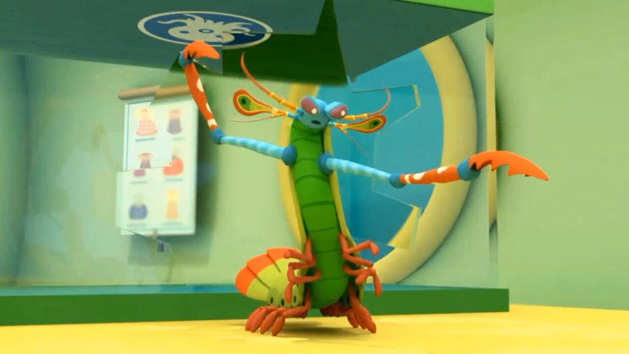 海底小纵队螳螂虾和铁锤侠到一起就打架他们击碎水族缸去决战