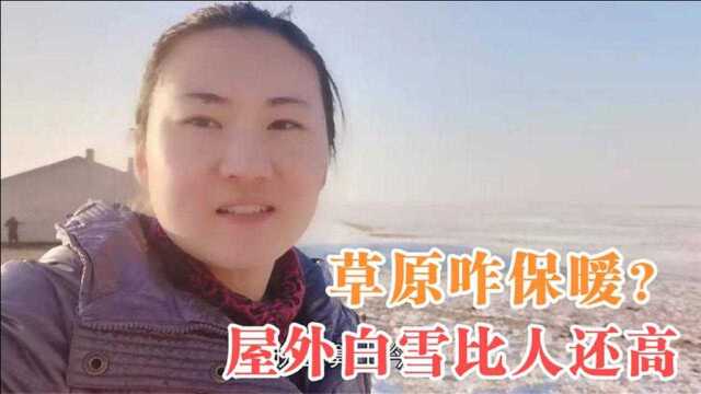 草原牛群咋保暖?牧民关窗户等牛群,早晚温差太大白雪堆的比墙高