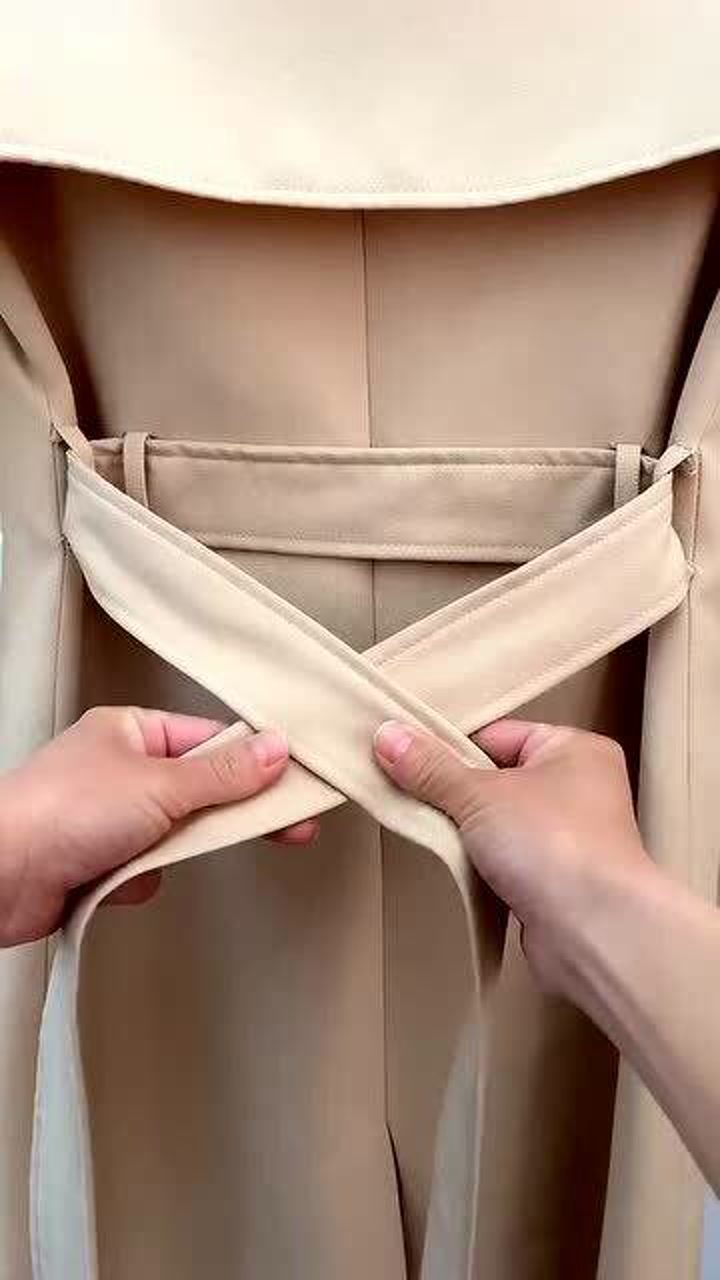 最简单的风衣腰带蝴蝶结系法,简单易上手,看一遍就会!