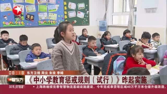 《中小学教育惩戒规则(试行)》昨起实施